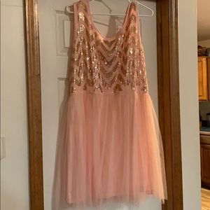 Light pink gold chevron dress